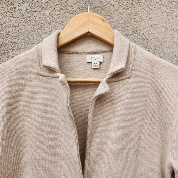 J. CREW Women's Sweater Blazer Extra Small Beige Preppy Academia Neutral - Picture 2 of 9